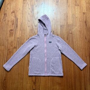 Patagonia Kids Better Sweater Hoody in Rose Pink size L 12